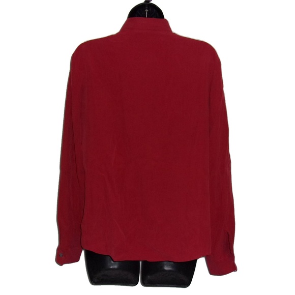 JONES NEW YORK Blouse 8 M Rust 100% SILK Career - Picture 3 of 3